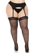 calze sexy backseam plus size nero taglia unica leg avenue