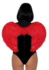 ali diavolo sexy marabou feather rosso leg avenue