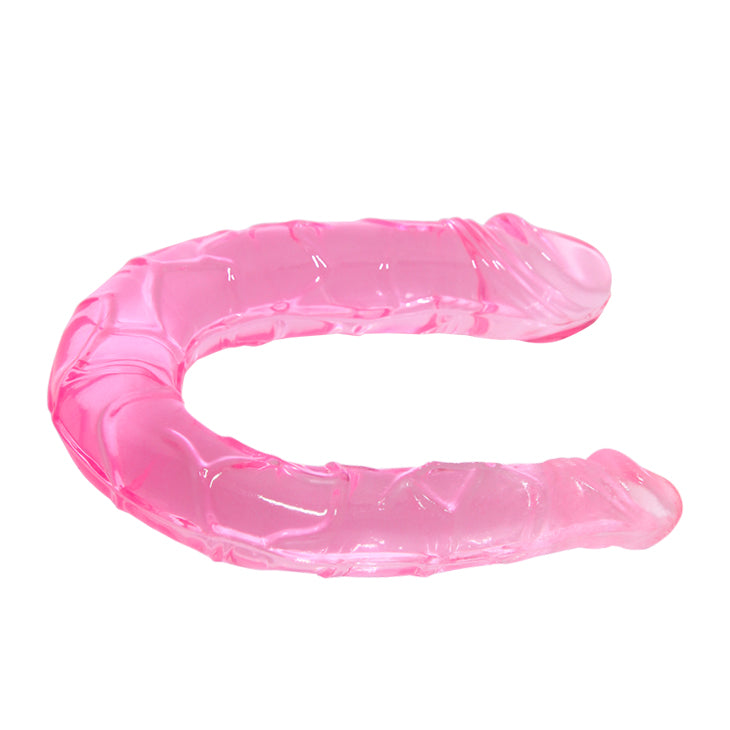 dildo doppio dong rosa trasparente baile