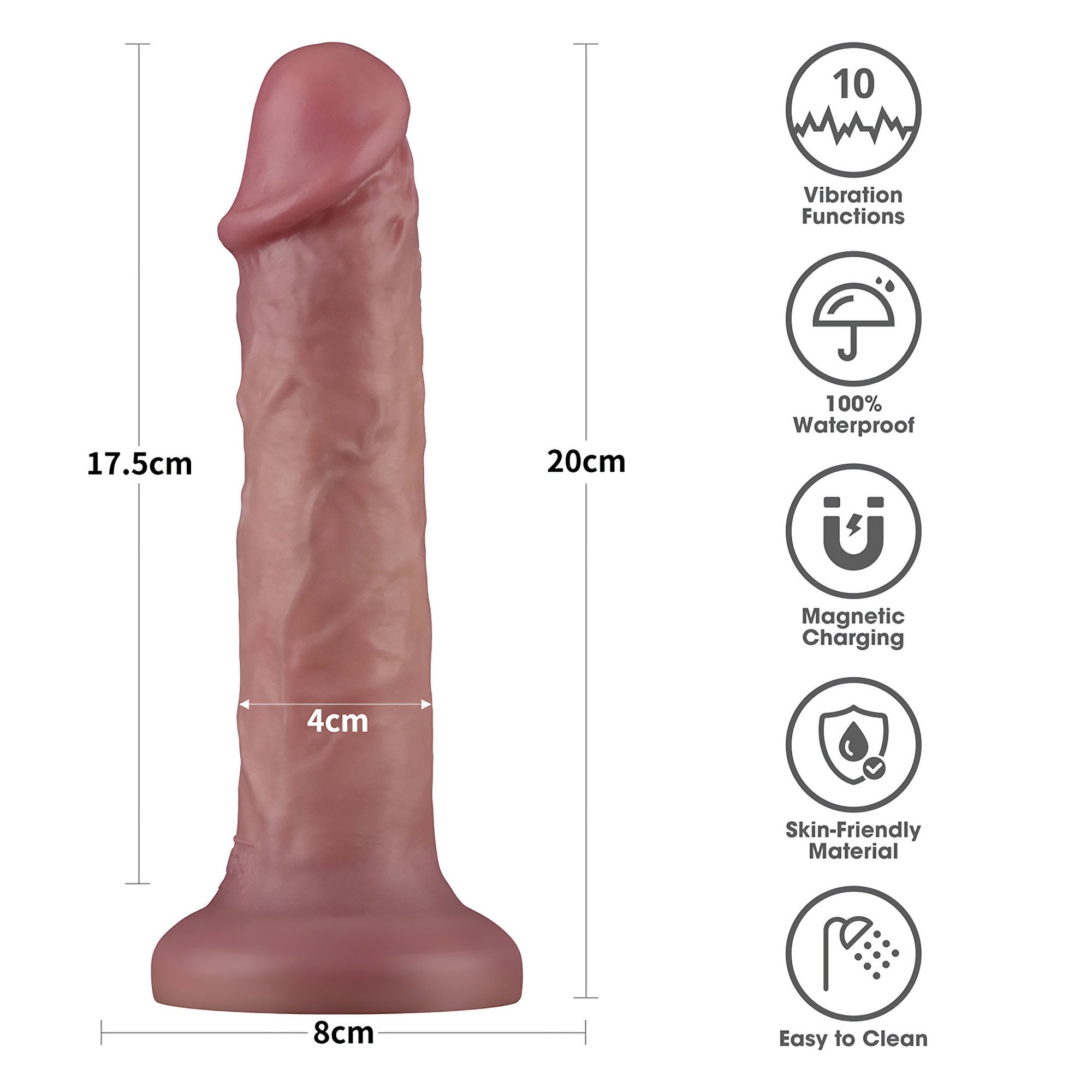 vibratore realistico power cock smooth rosa flesh lovetoy