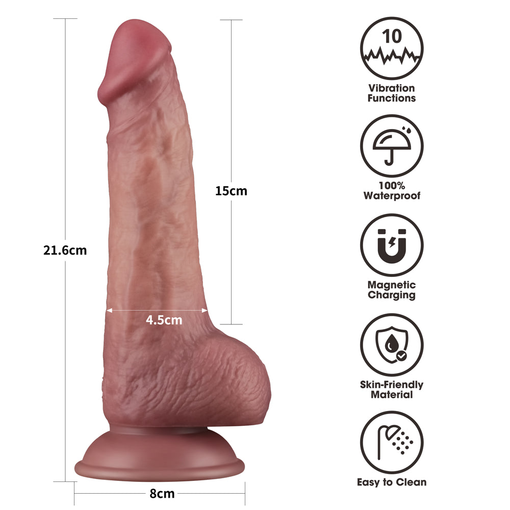vibratore realistico power cock real feel rosa flesh lovetoy