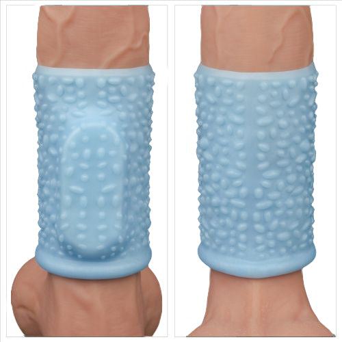 guaina fallica vibrante drip celeste lovetoy indossato