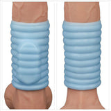 guaina fallica vibrante wave celeste lovetoy indossato