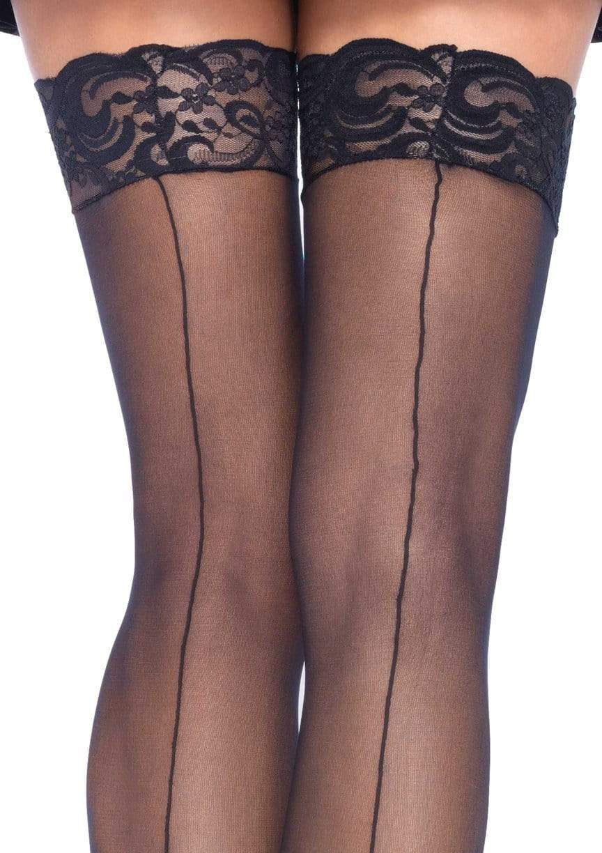 calze sexy hosiery backseam nero taglia unica leg avenue