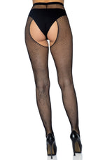 collant sexy cotchless fishnet nero taglia unica leg avenue