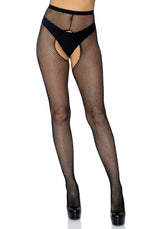 collant sexy cotchless fishnet nero taglia unica leg avenue