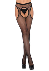 calze sexy fishnet trim nero taglia unica leg avenue