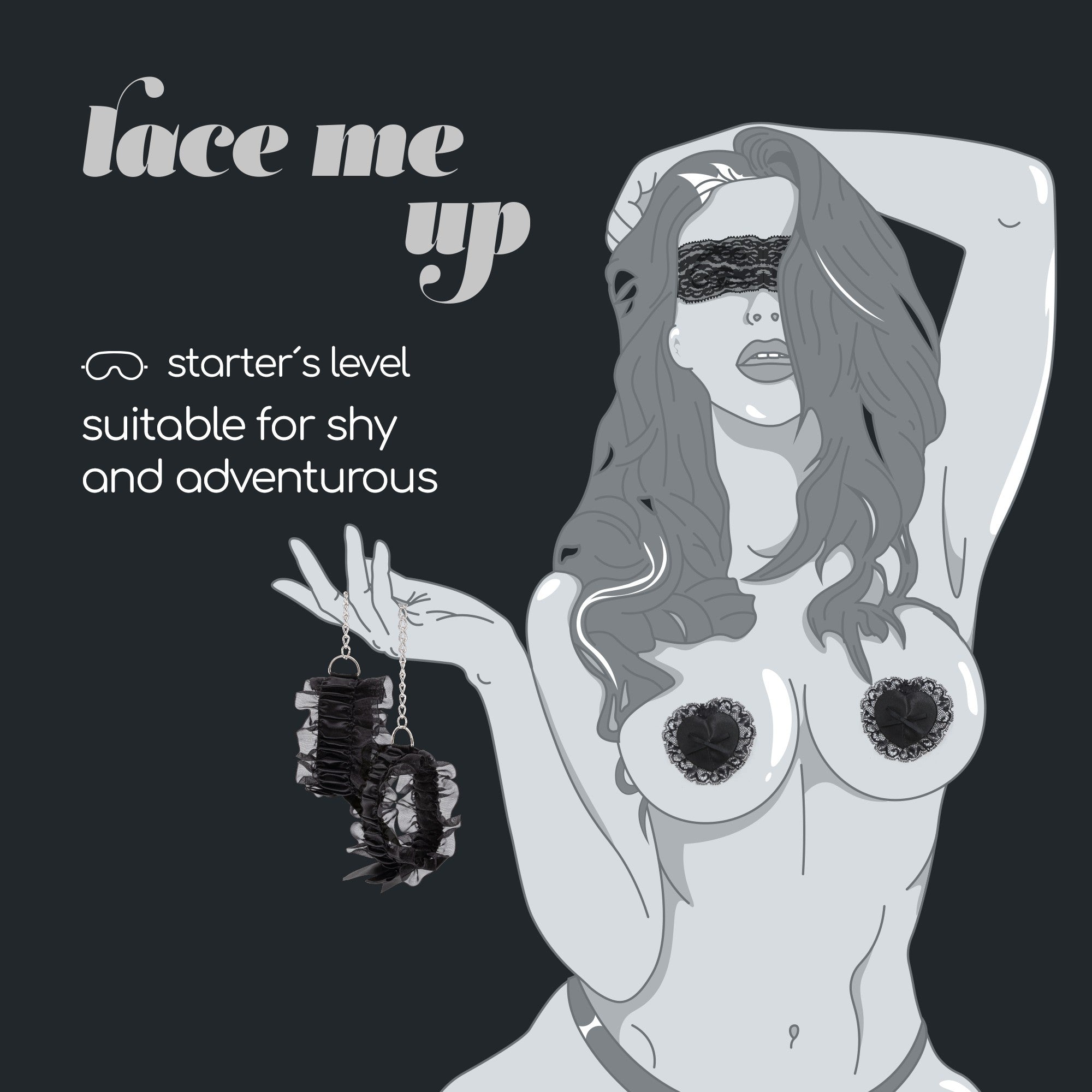 kit bondage lace me up nero crushious