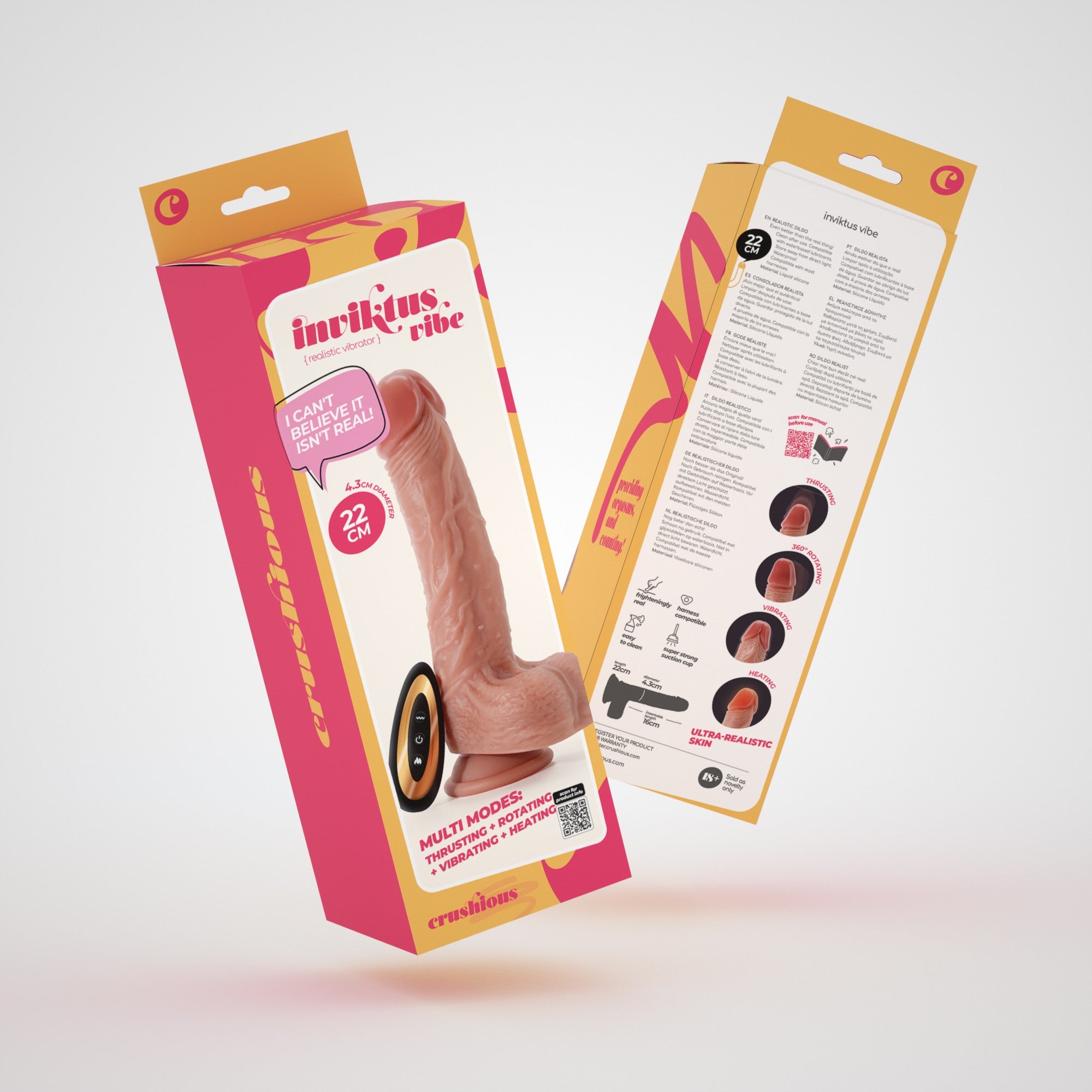 vibratore realistico inviktus 8 5 rosa flesh crushious