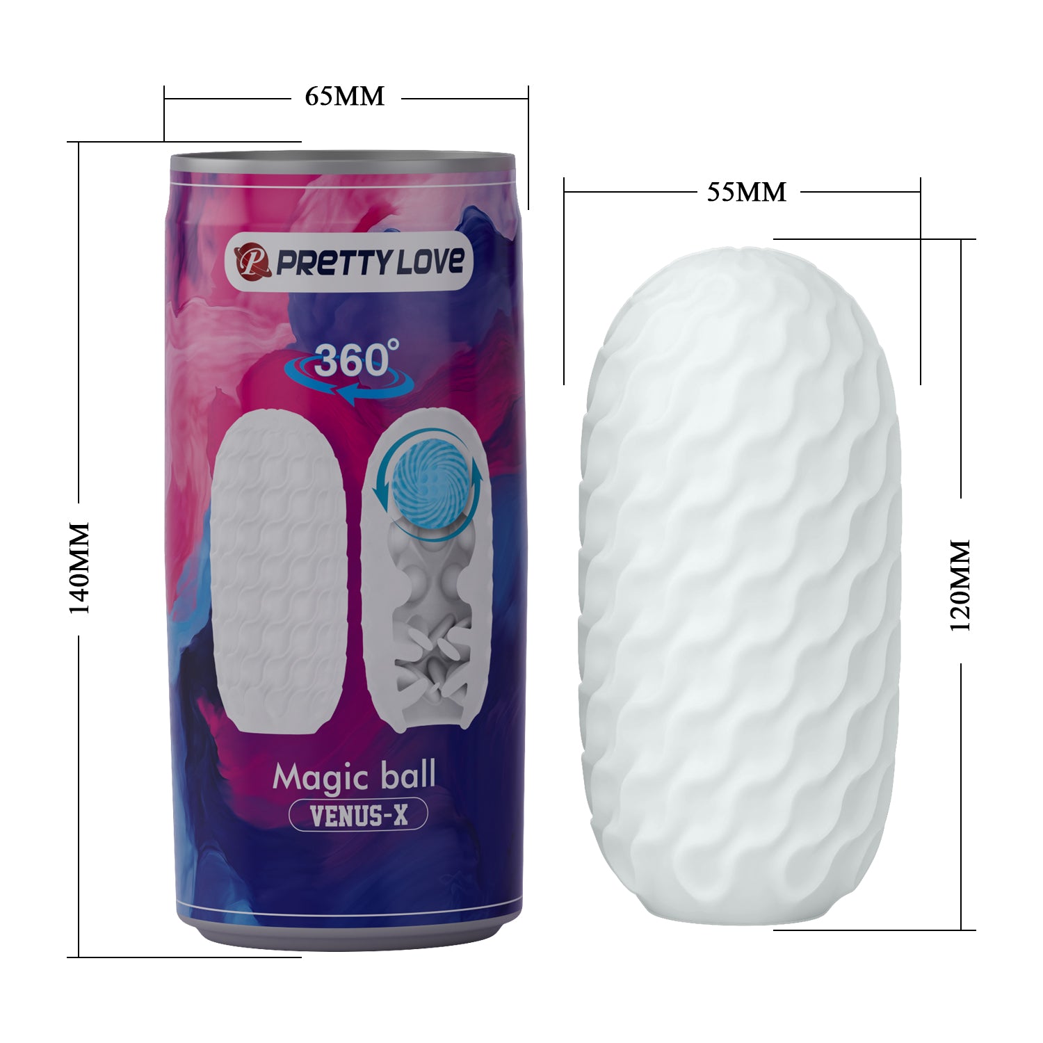 masturbatore magic ball bianco pretty love