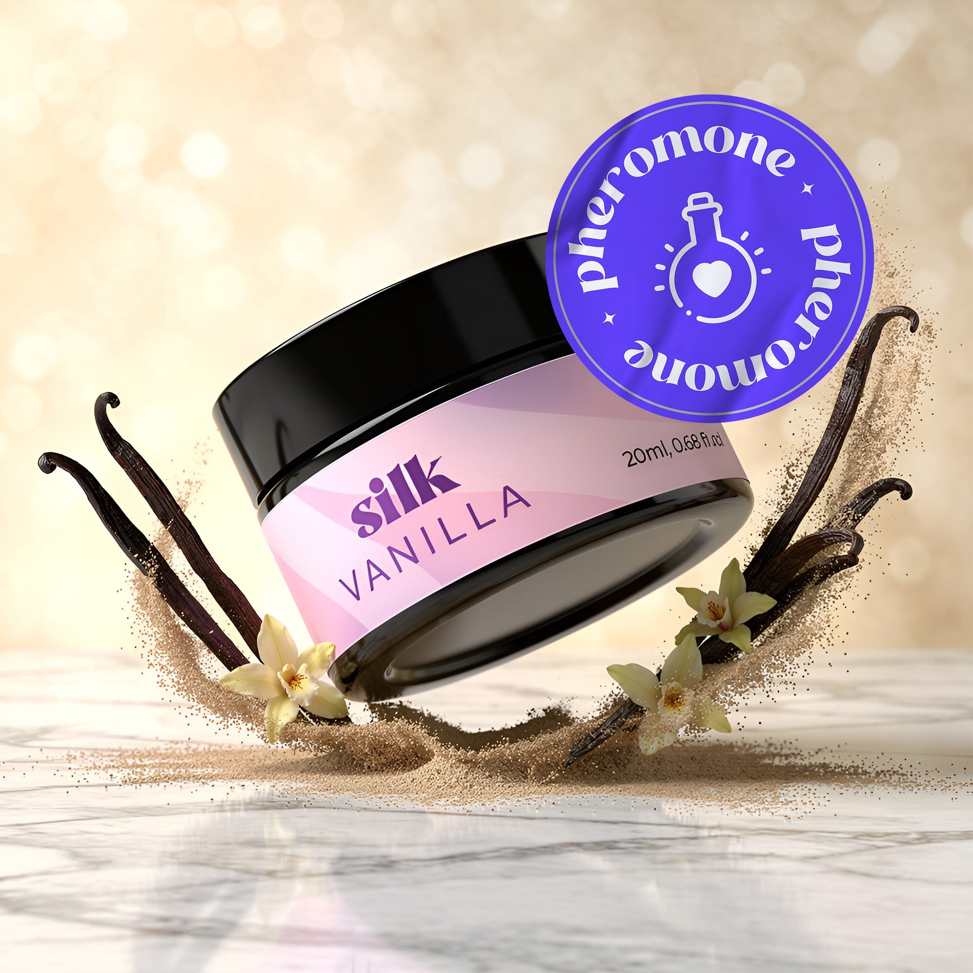 candela da massaggio silk vanilla crushious
