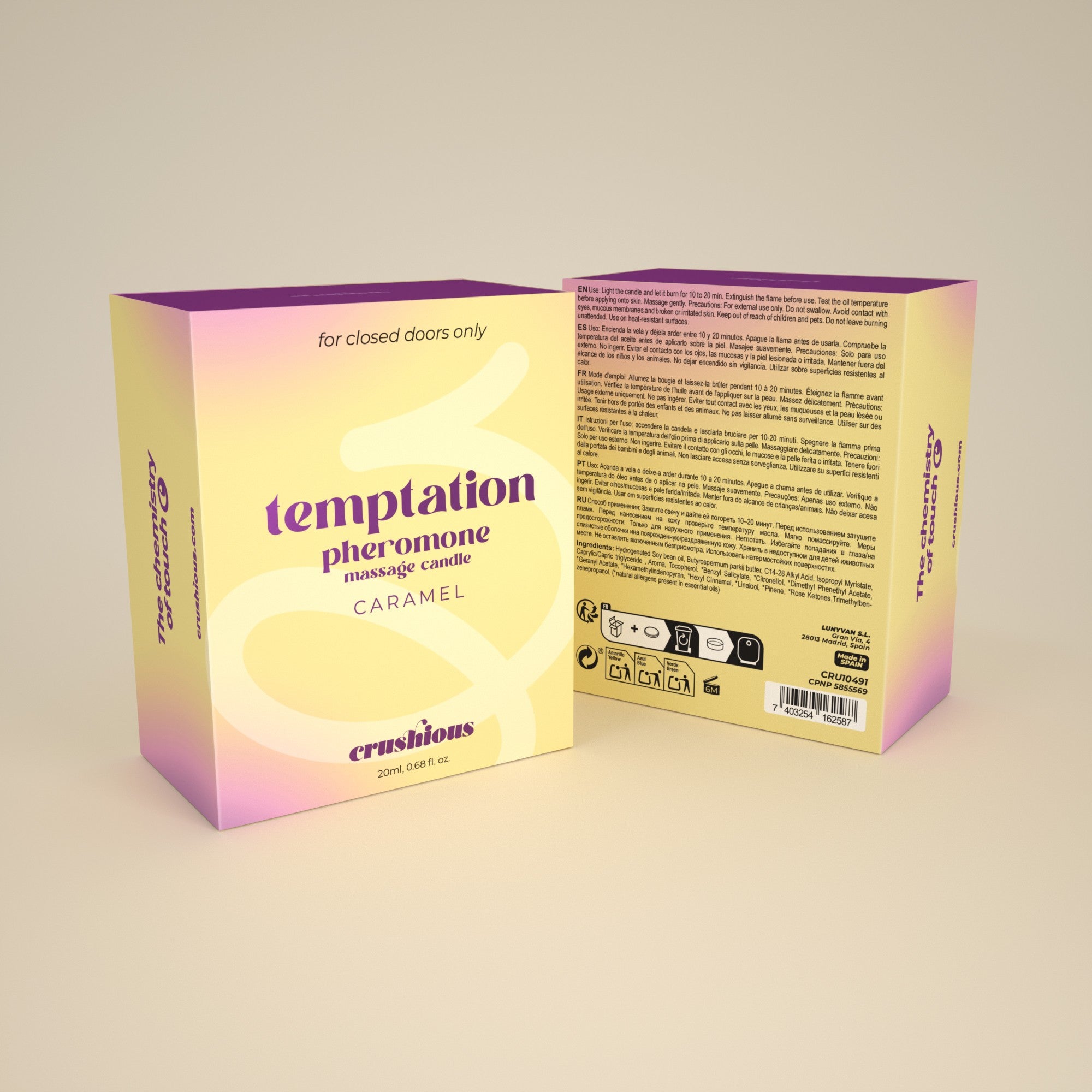 candela da massaggio temptation caramel crushious