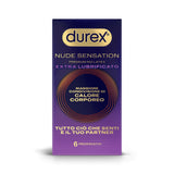 preservativi durex nude sensation extra lube 6pz