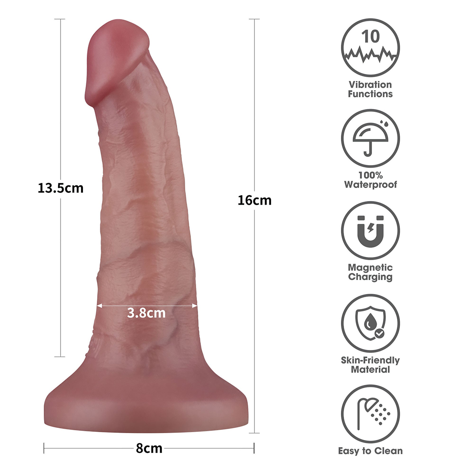 vibratore realistico power cock drill rosa flesh lovetoy
