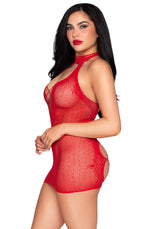 mini abito sexy heart halter rosso taglia unica leg avenue