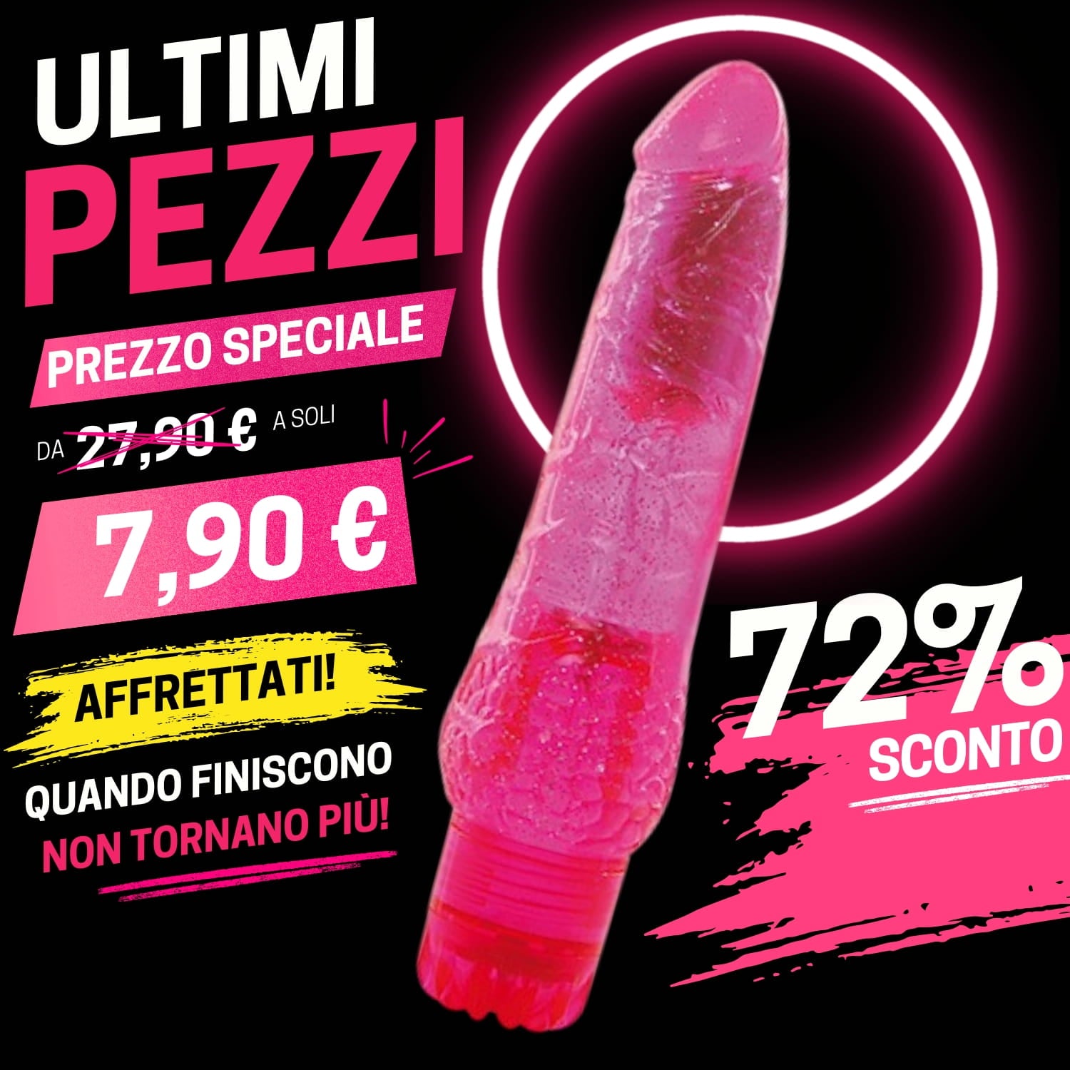vibratore realistico classy glitter fucsia toyz4lovers