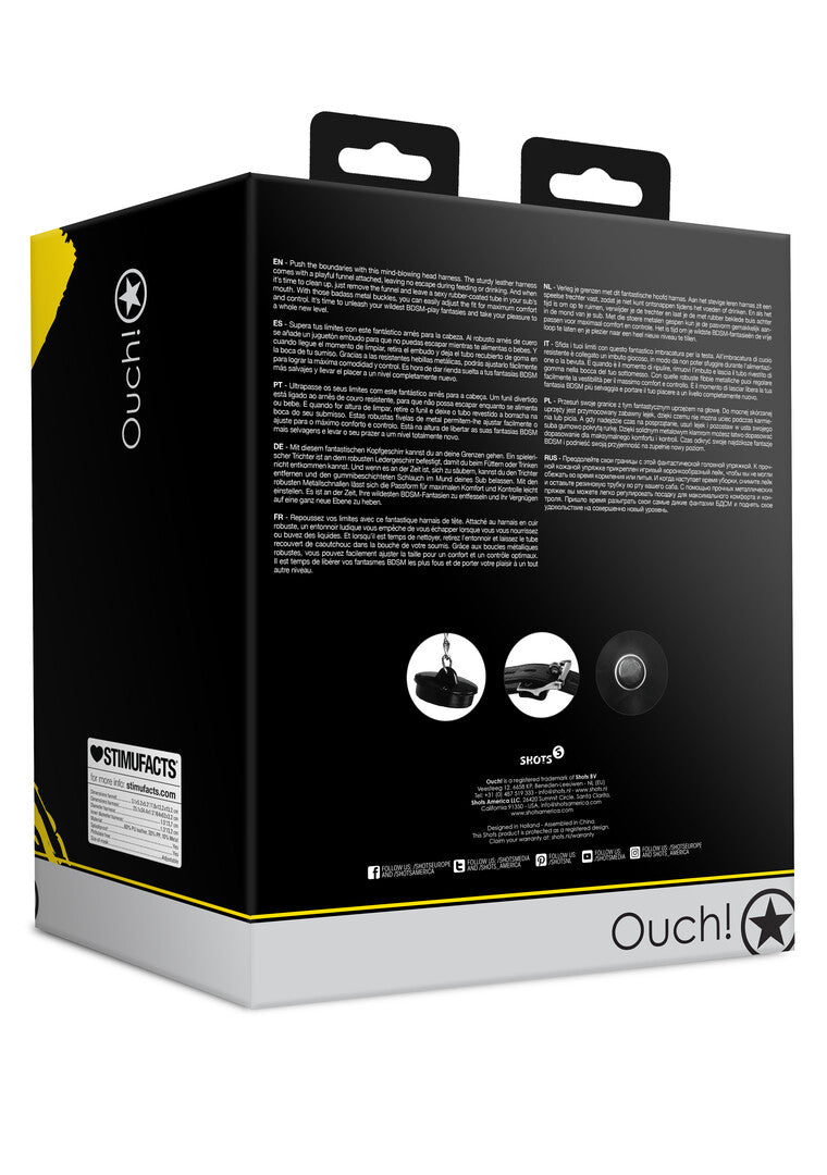 maschera bondage con imbuto xtreme nero