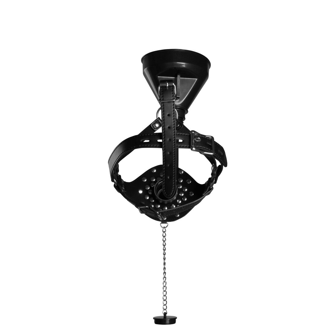 maschera bondage con imbuto xtreme nero