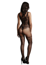 tuta sexy lace and fishnet nero