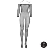tuta sexy offshoulder nero