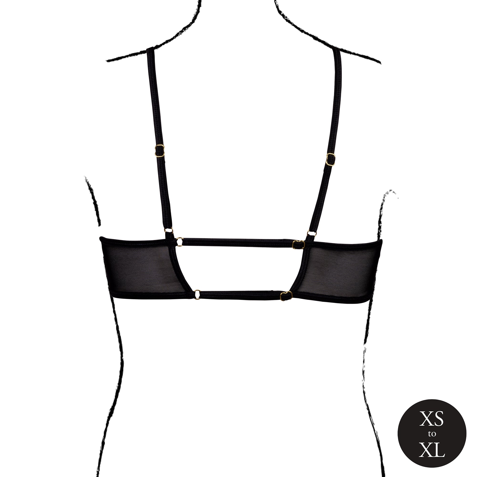 reggiseno sexy keyhole mesh nero