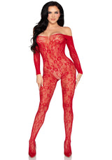 tuta sexy lace rosso taglia unica leg avenue