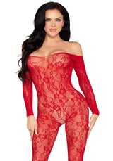 tuta sexy lace rosso taglia unica leg avenue