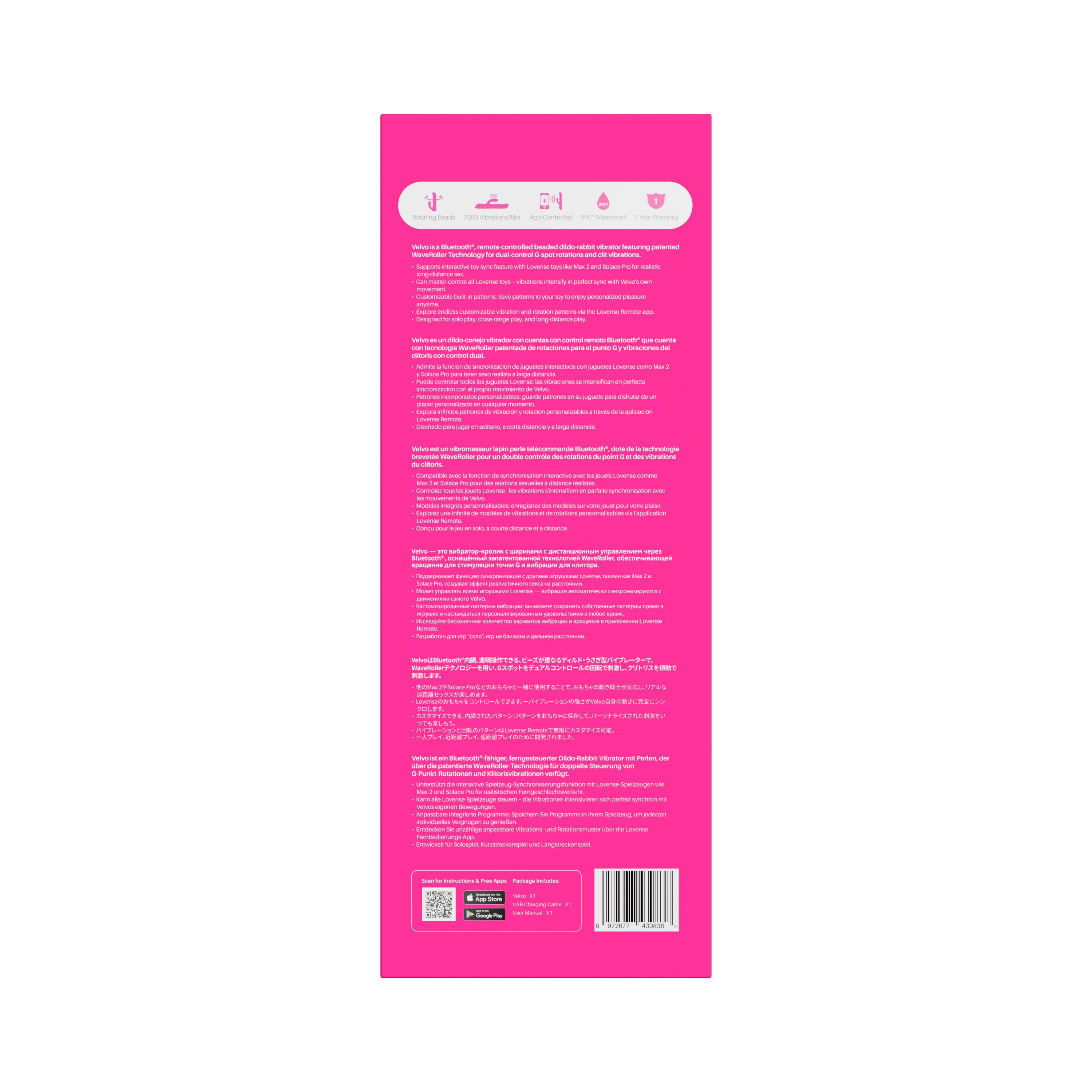 vibratore rabbit velvo fucsia lovense