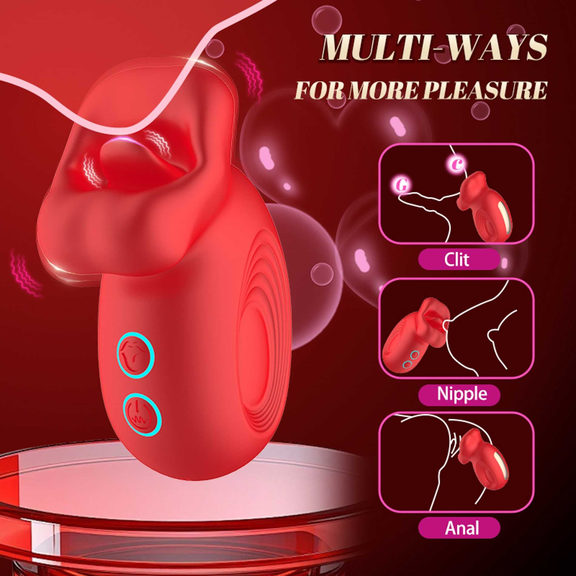 vibratore clitoride cutie biting mouth rosso
