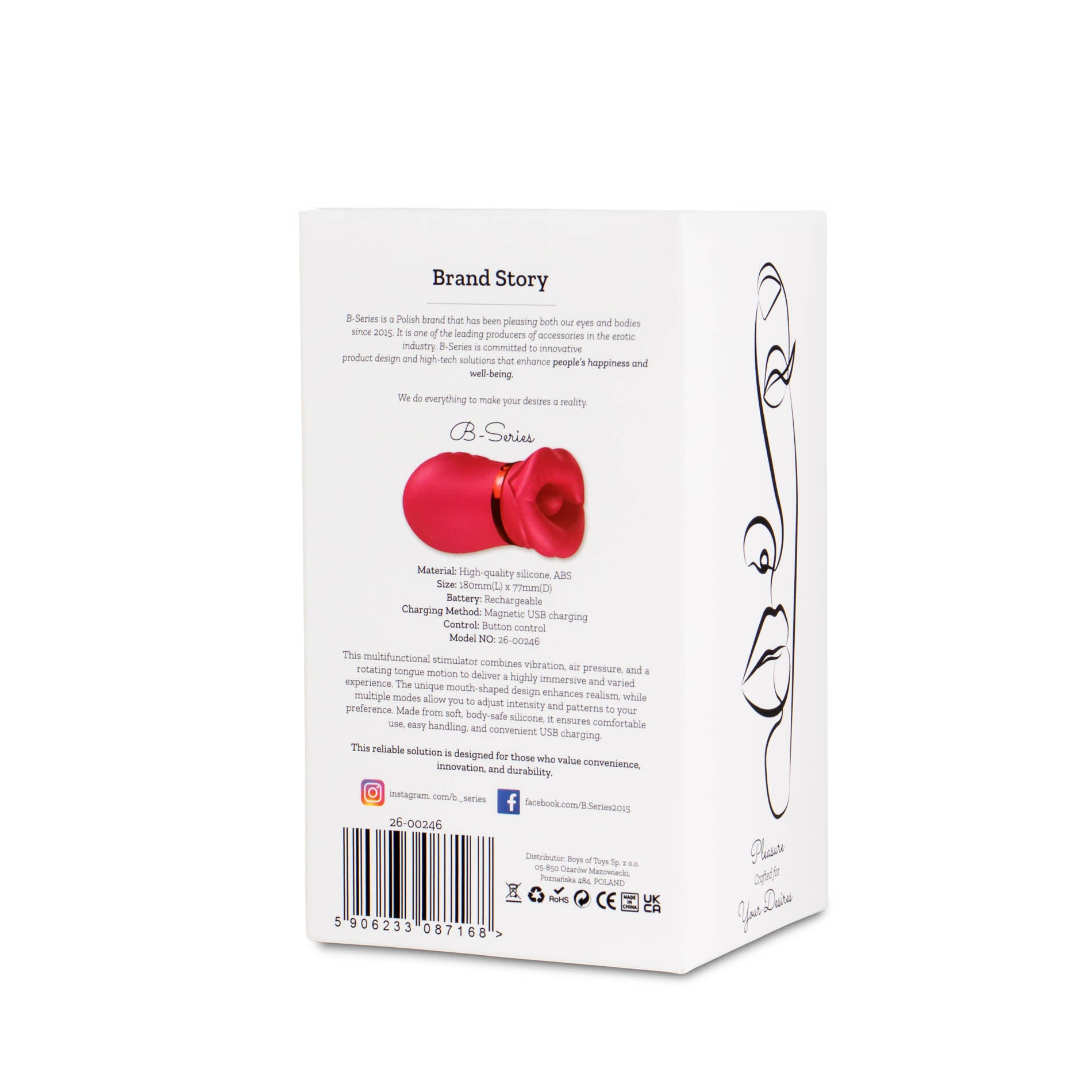 vibratore clitoride tongue licking rosso b series