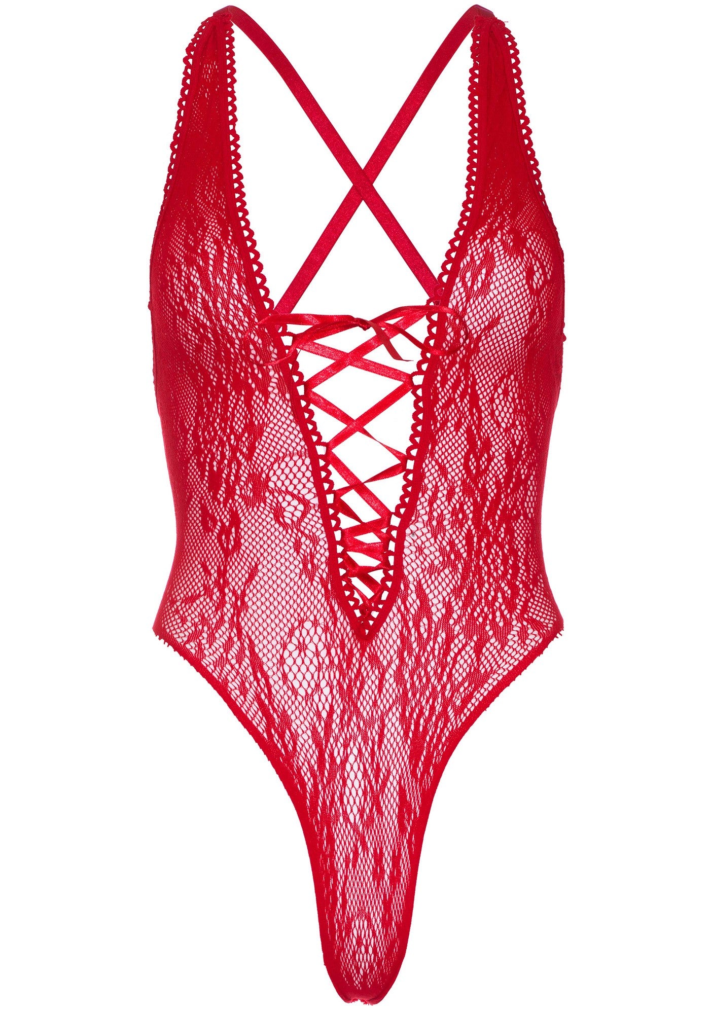 body sexy floral lace thong rosso taglia unica leg avenue