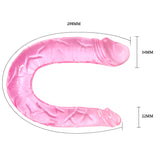 dildo doppio dong fucsia trasparente baile