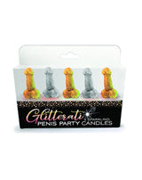 candeline a forma di pene glitter