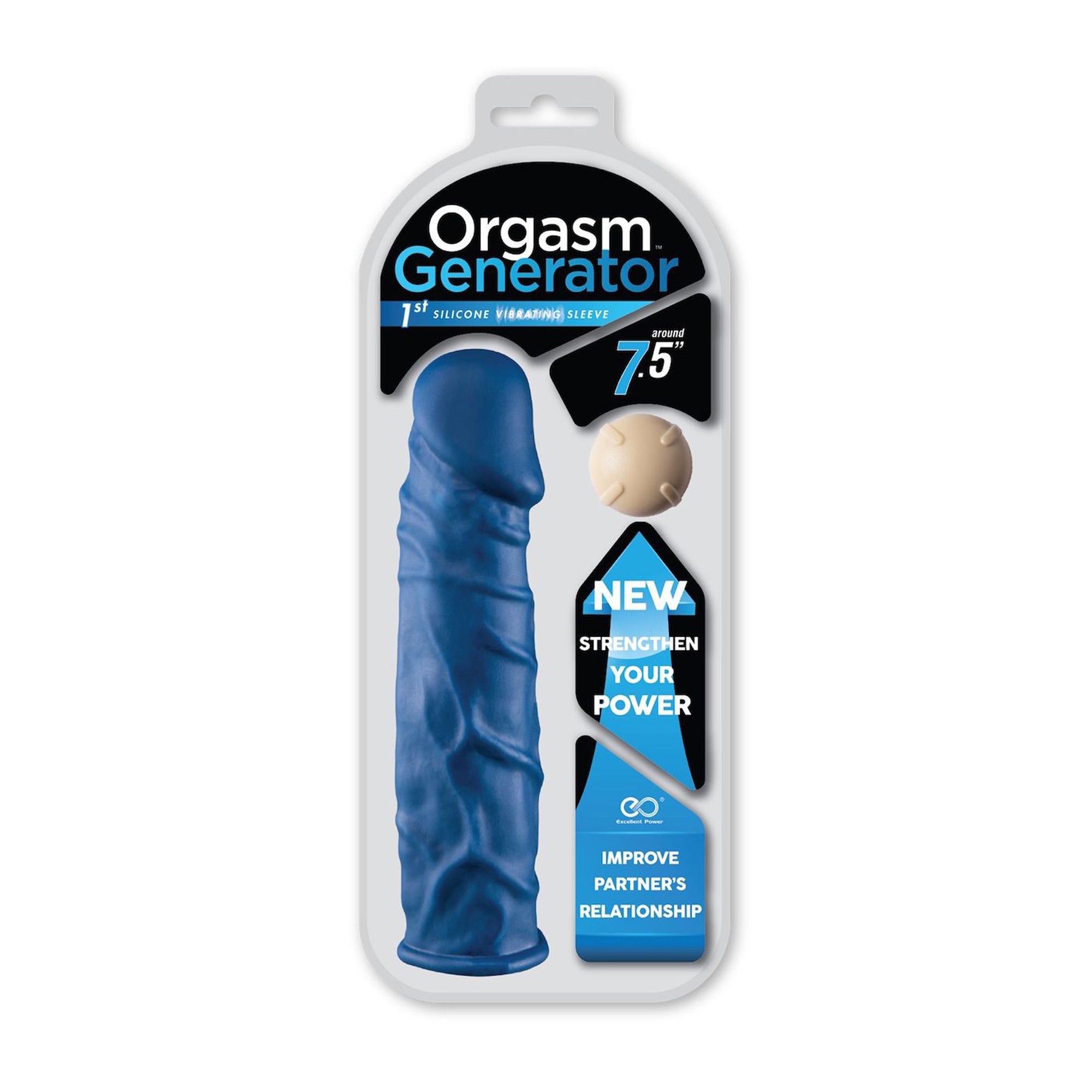 guaina prolunga vibrante orgasm blu excellent power confezione