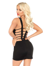 mini abito sexy deep v nero s leg avenue