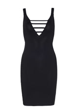 mini abito sexy deep v nero s leg avenue