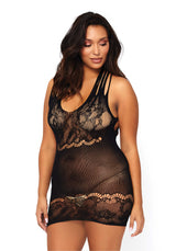 mini abito sexy floral lace plus nero taglia unica leg avenue principale
