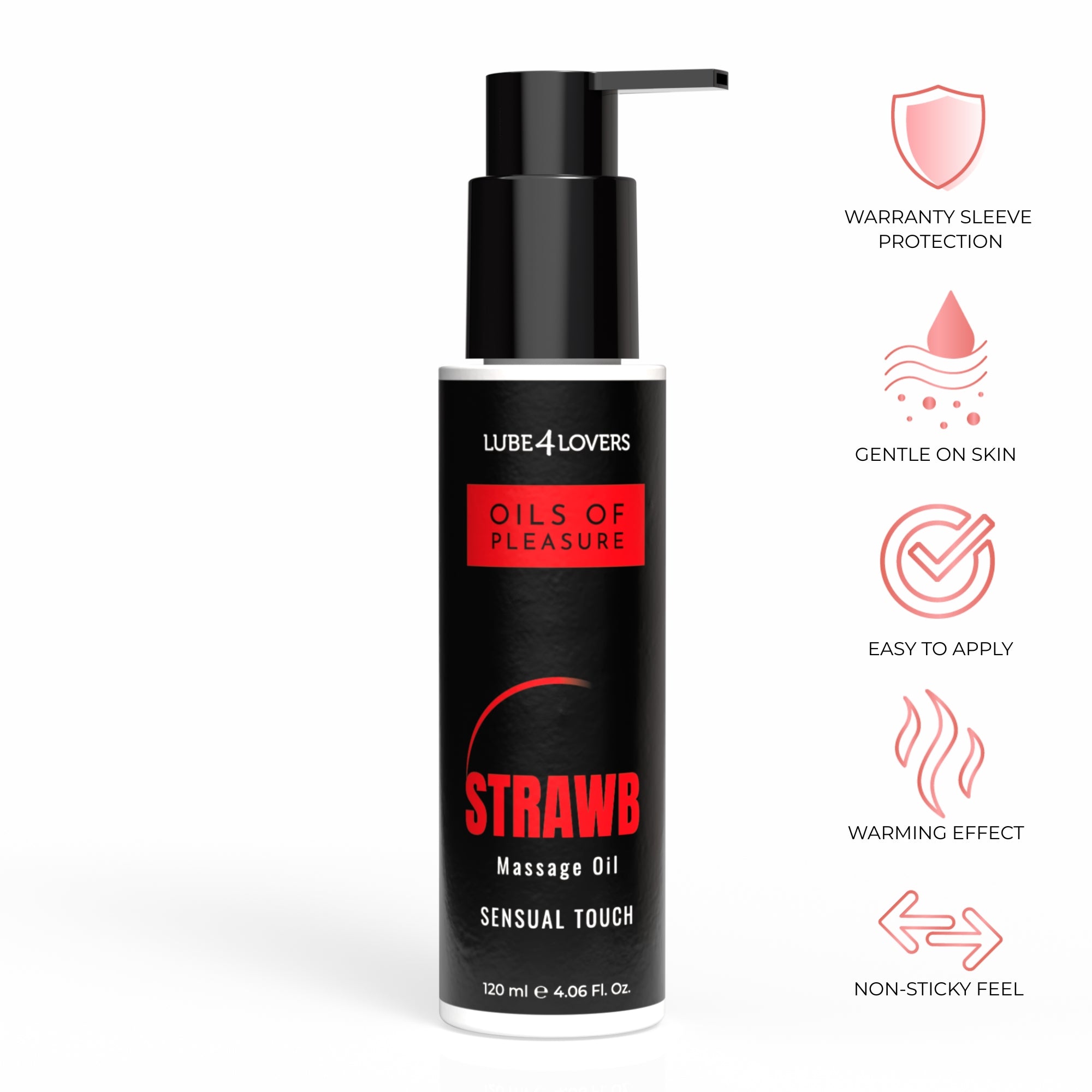 olio massaggio pleasure fragola 120ml lube4lovers