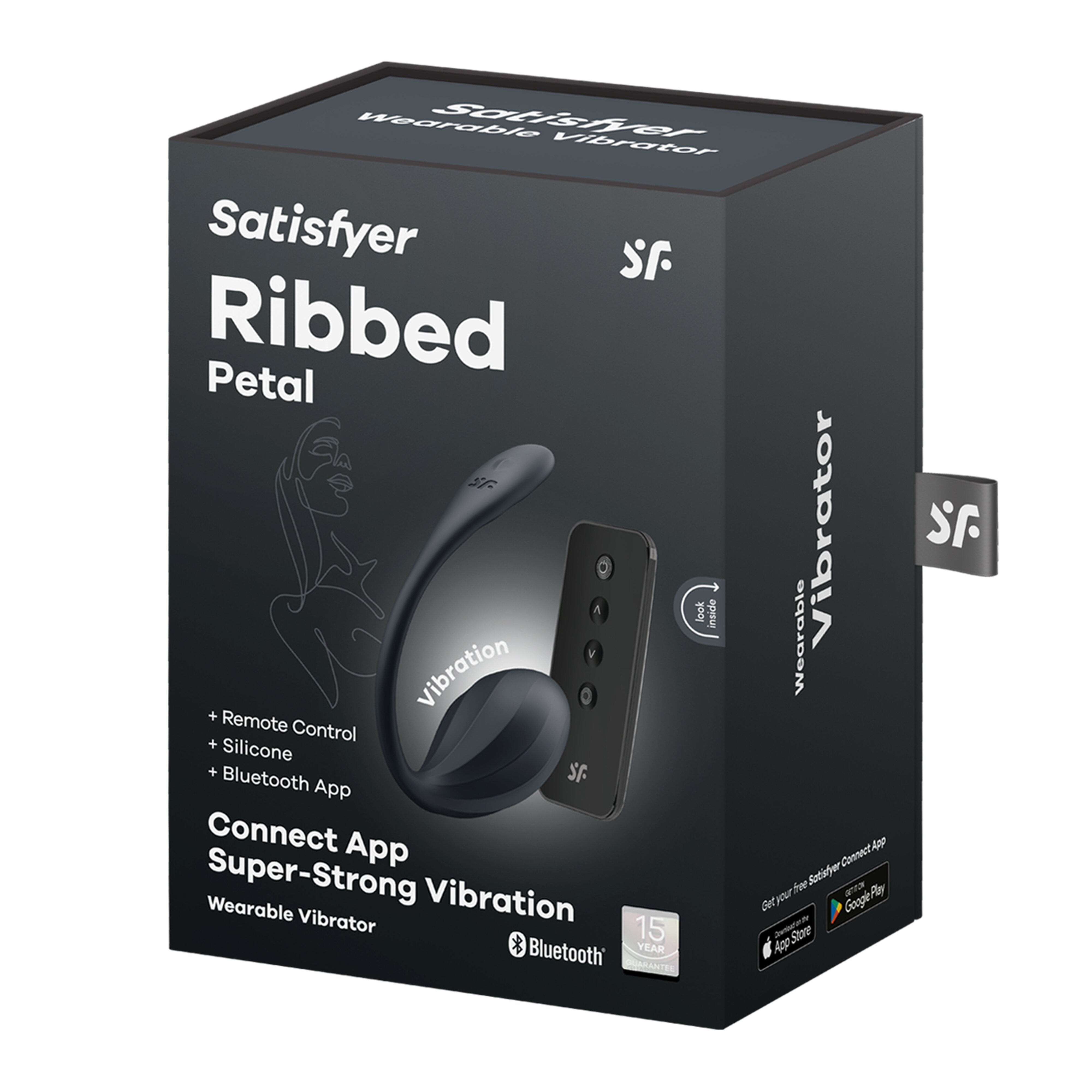 ovetto vibrante ribbed petal nero satisfyer