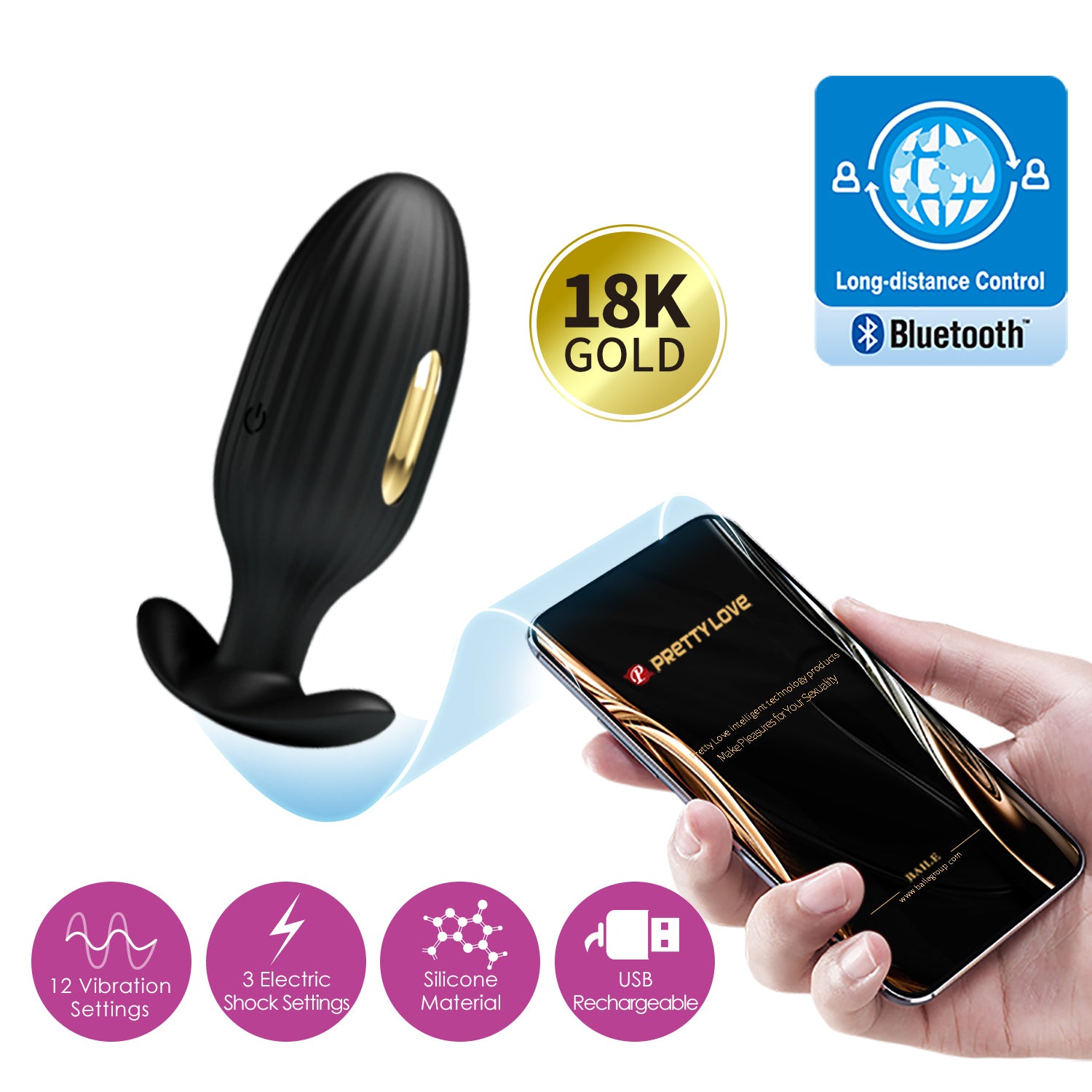 vibratore anale jefferson nero pretty love