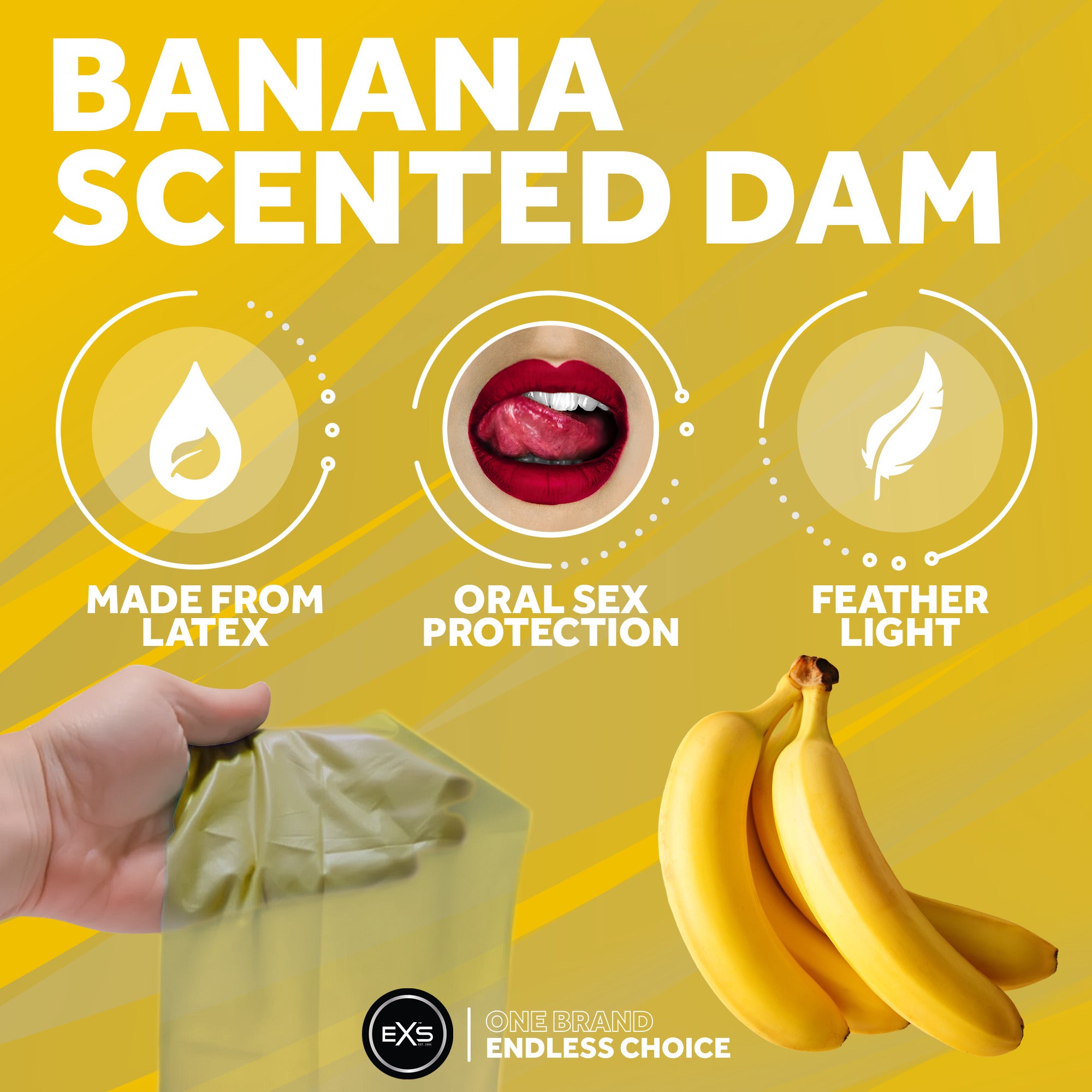 preservativi aromatizzati oral dams banana 1pz exs