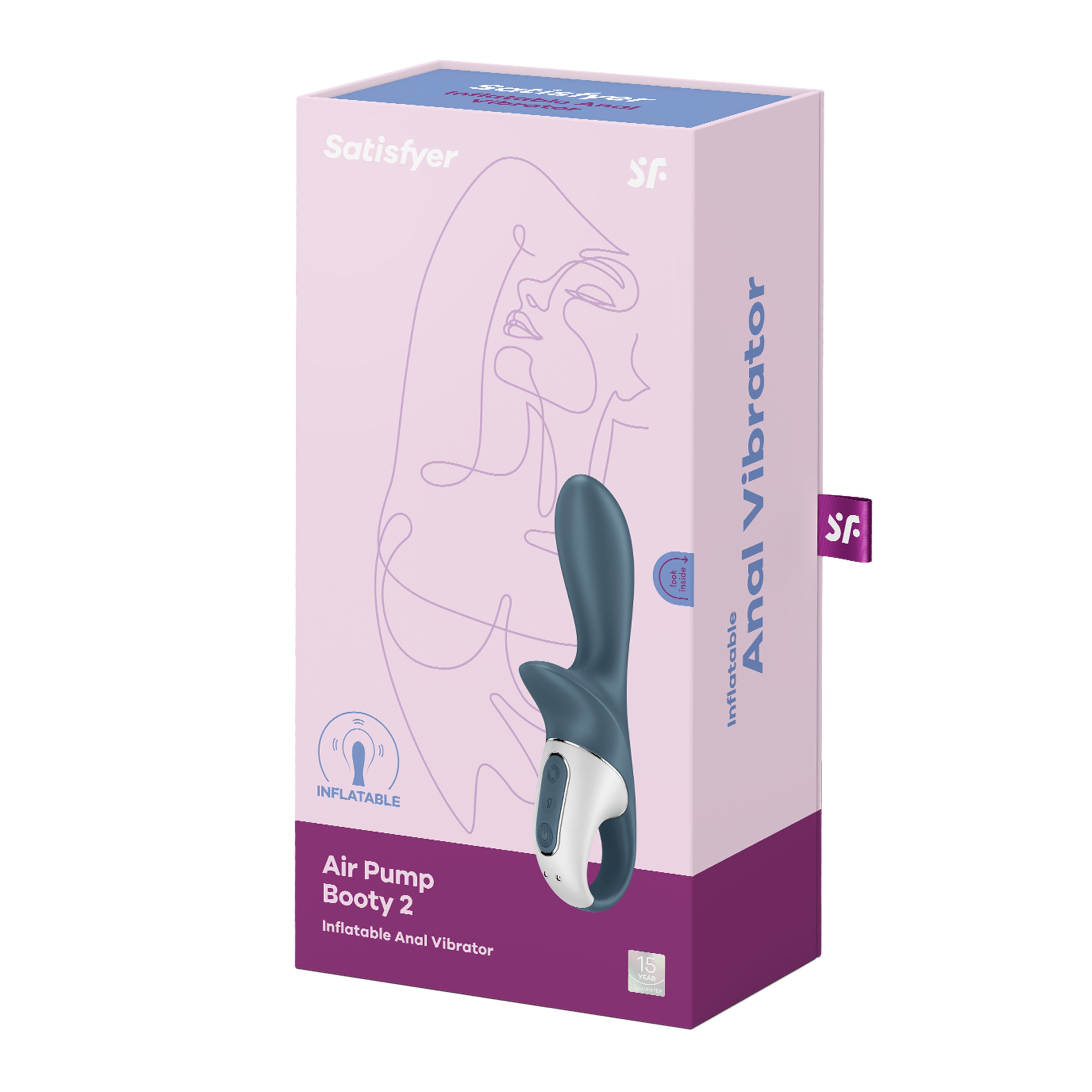vibratore anale gonfiabile air pump booty 2 grigio satisfyer