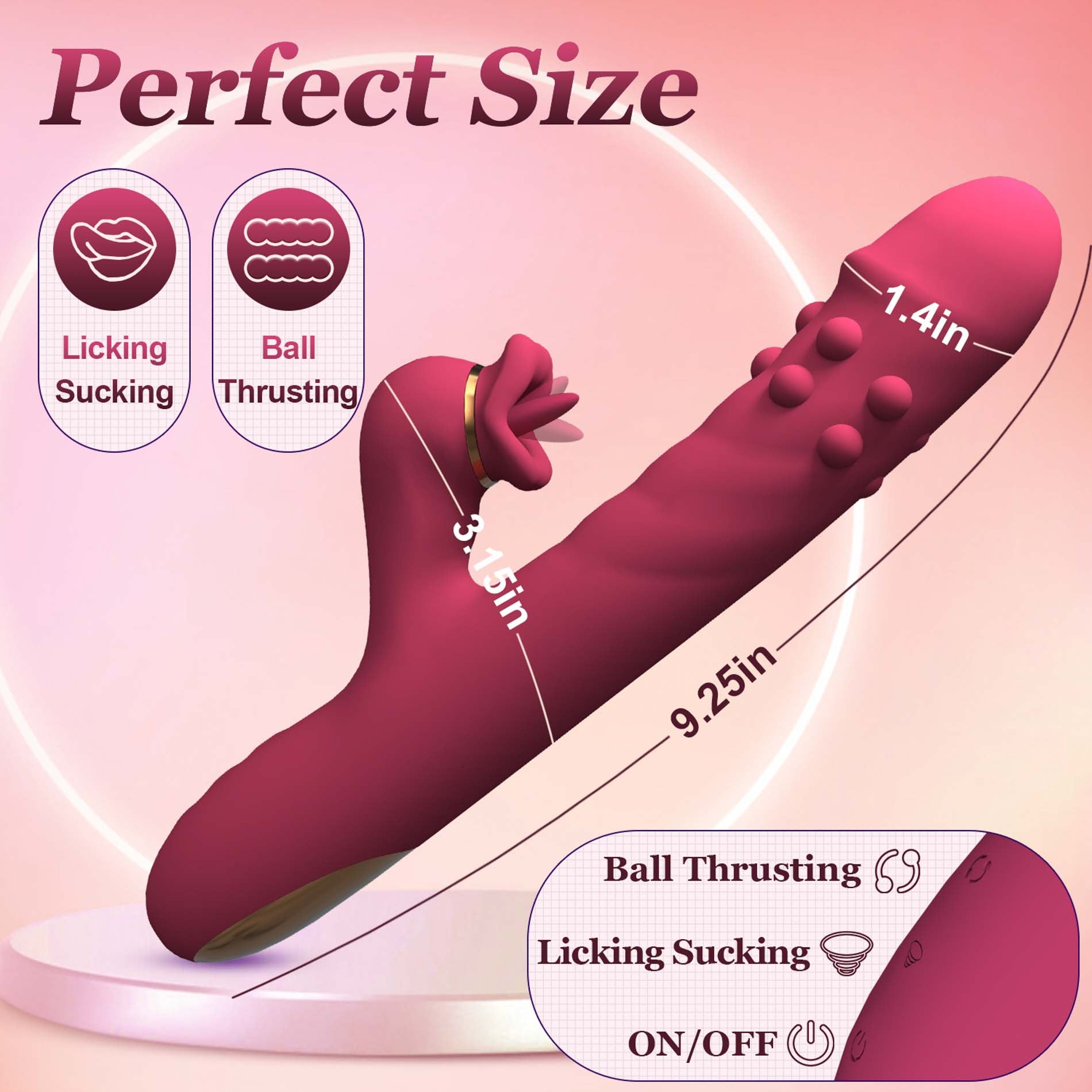 vibratore doppia stimolazione rabbit licking rosa b series