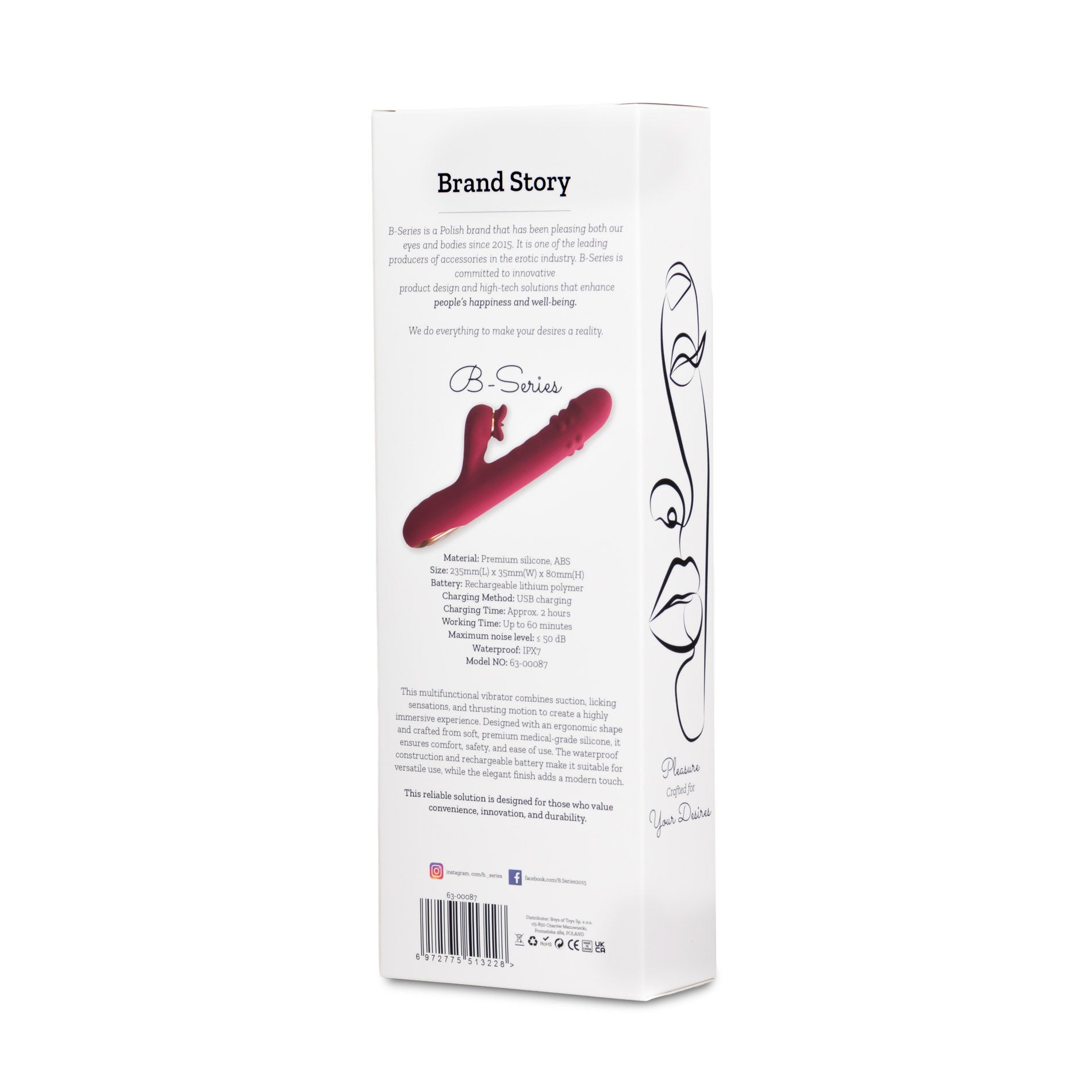 vibratore doppia stimolazione rabbit licking rosa b series