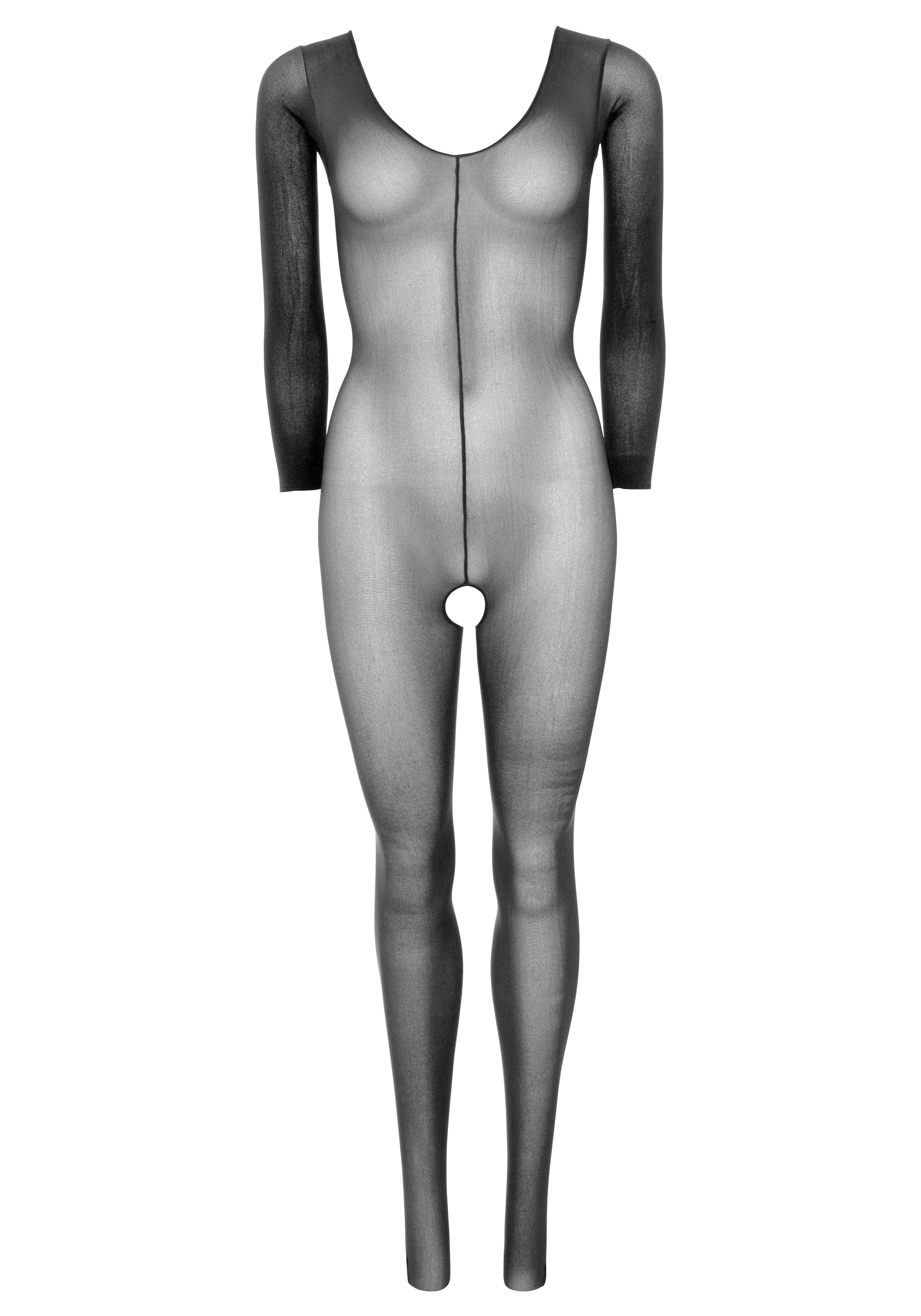 tuta sexy long sleeves nero taglia unica leg avenue