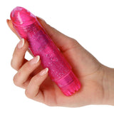 vibratore gleamy glitter pink toyz4lovers confronto con mano