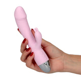 vibratore rabbit faye 3 viola con mano